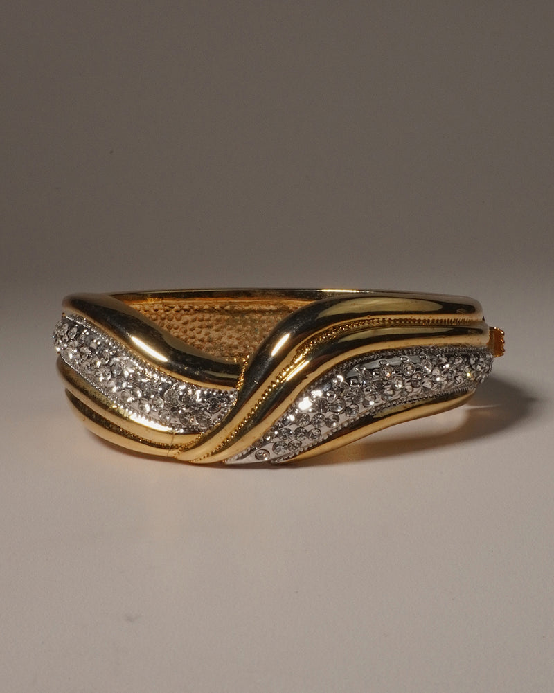 Vintage Pave Ribbon Hinged Cuff