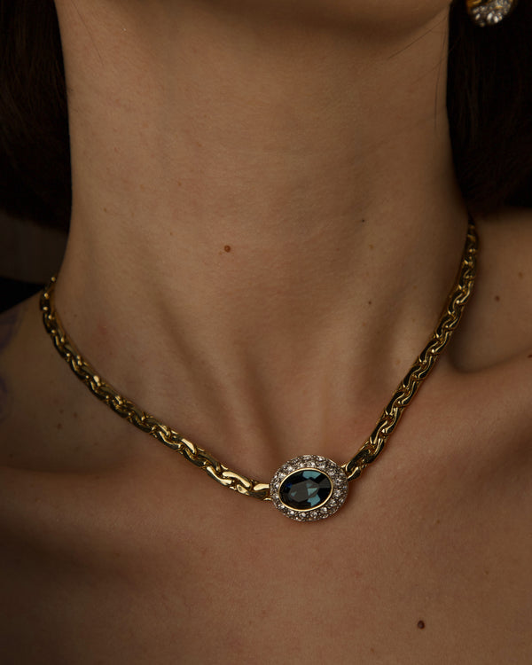 Vintage Pave Sapphire Necklace