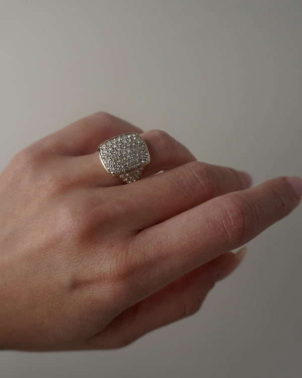 Vintage Pave Signet Ring Sz 6.