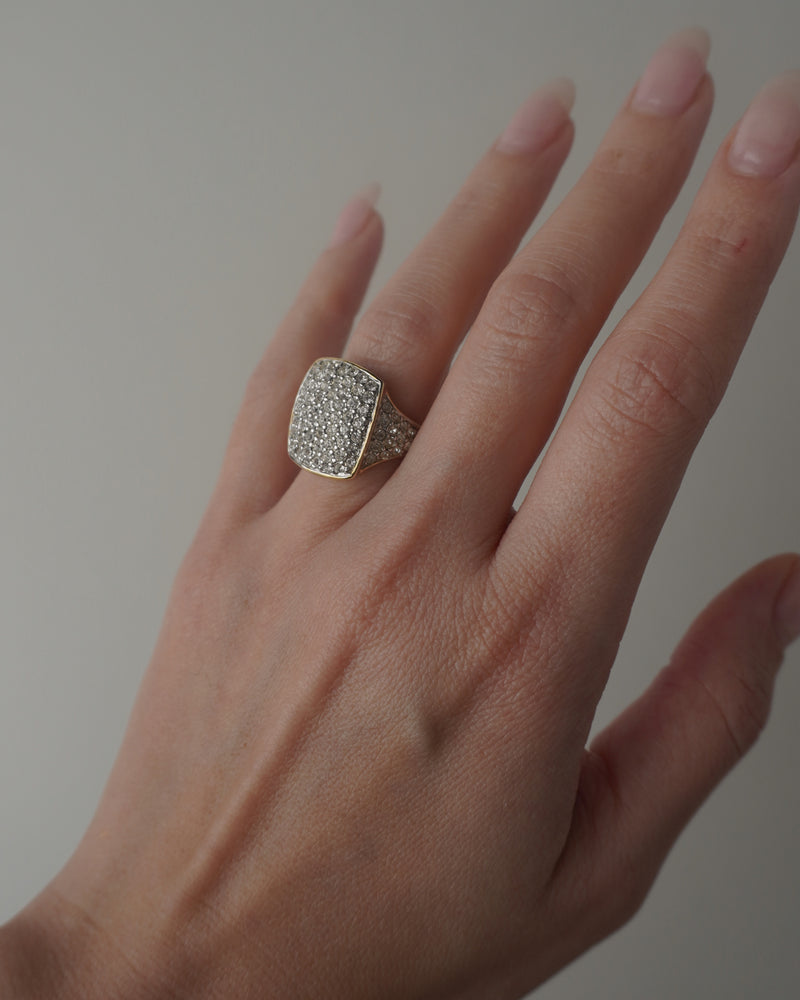 Vintage Pave Signet Ring Sz 6.