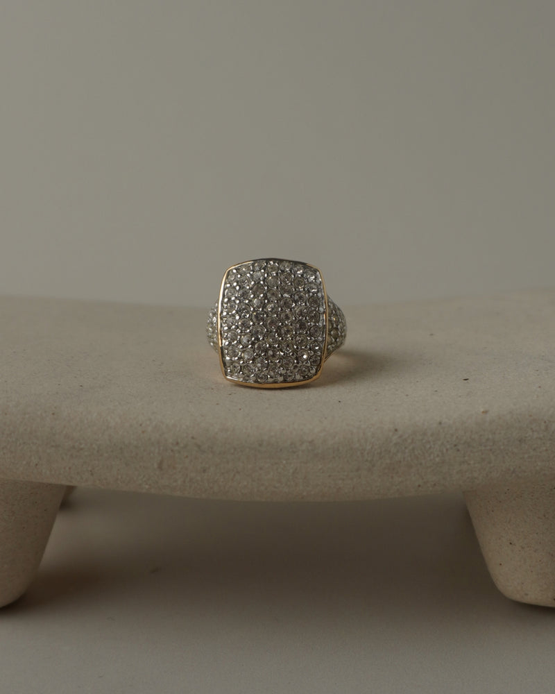 Vintage Pave Signet Ring Sz 6.