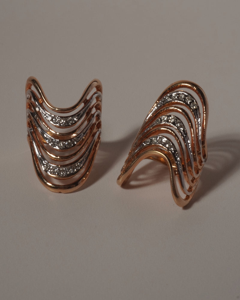 VINTAGE PAVE STACKED CURVE RING (LONG)