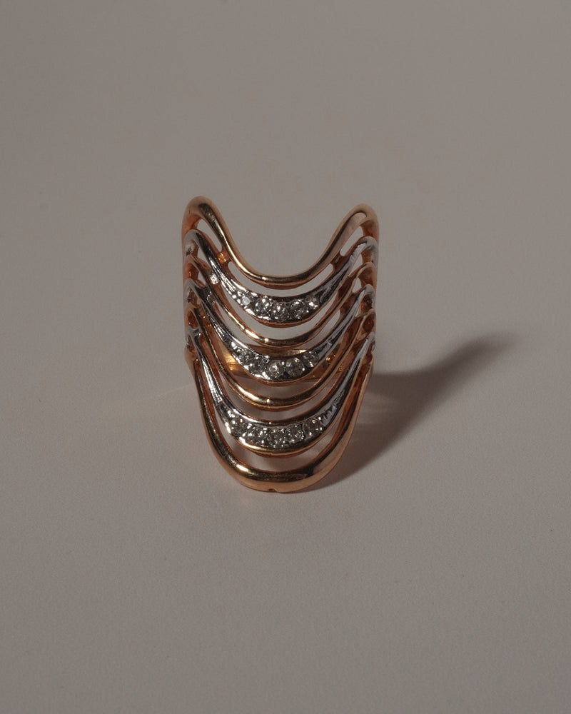 VINTAGE PAVE STACKED CURVE RING (LONG)