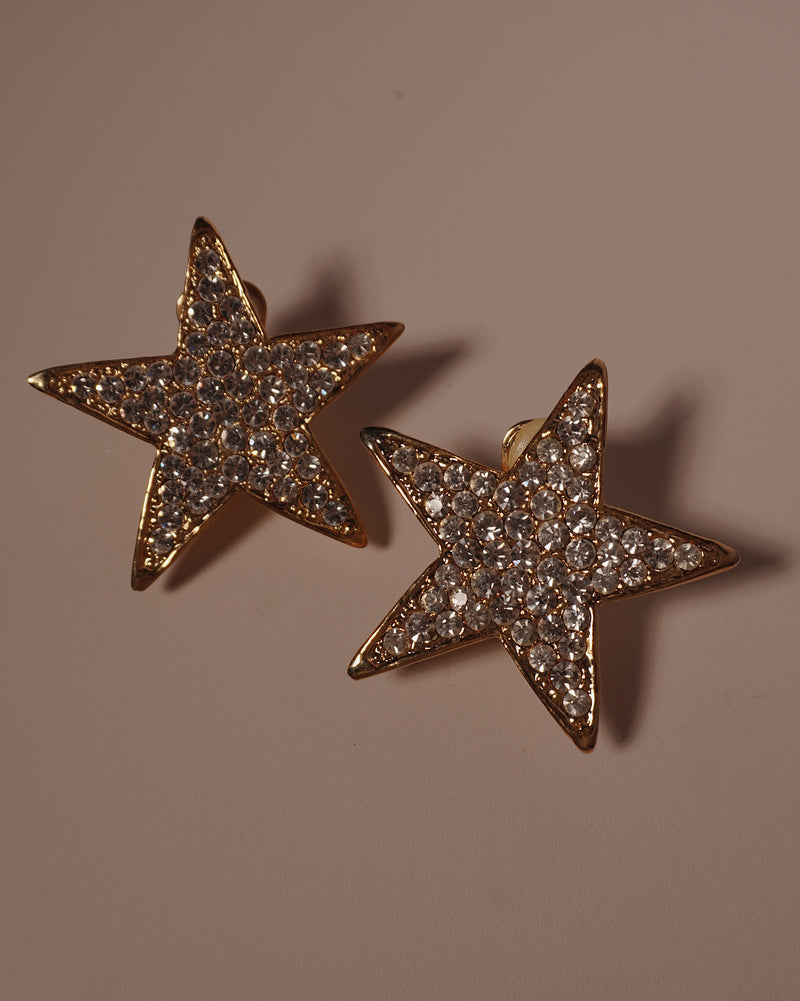 Vintage Pave Star Clip Ons