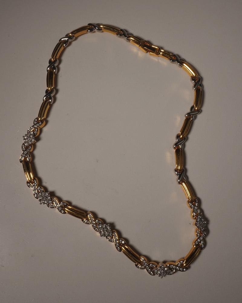 Vintage Pave X Segmented Necklace