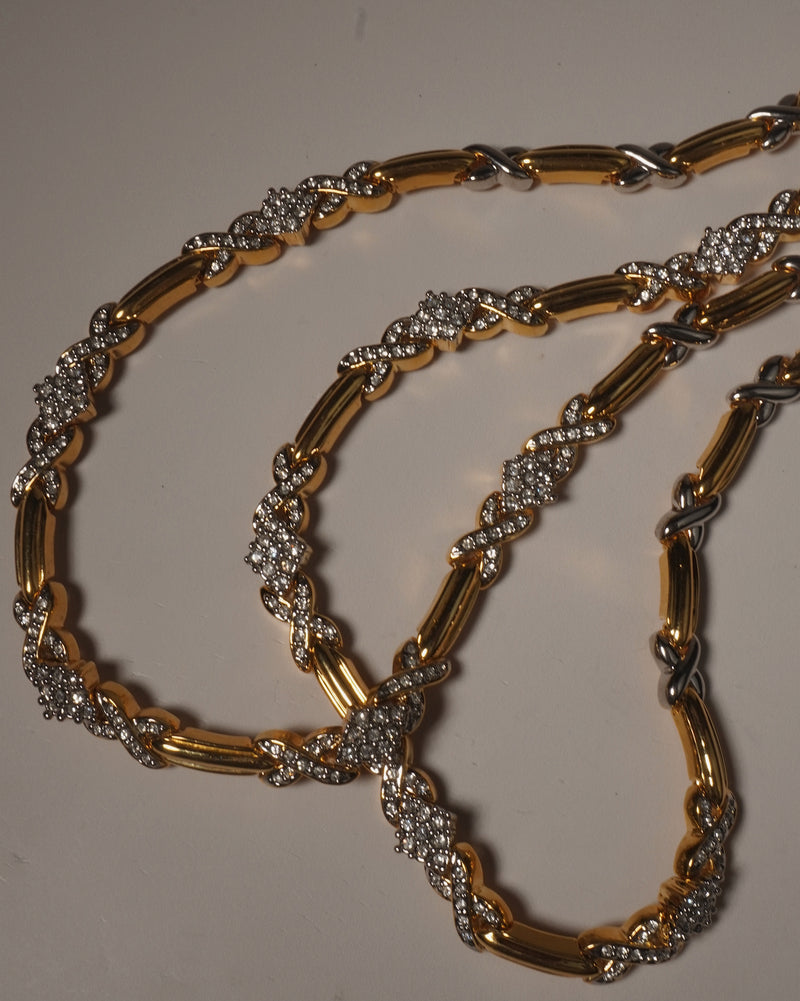 Vintage Pave X Segmented Necklace