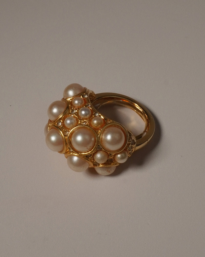 Vintage Pearl Dome Cocktail Ring Sz 5-6