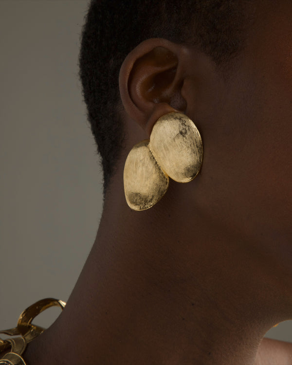 VINTAGE PETALED STATEMENT EARRINGS