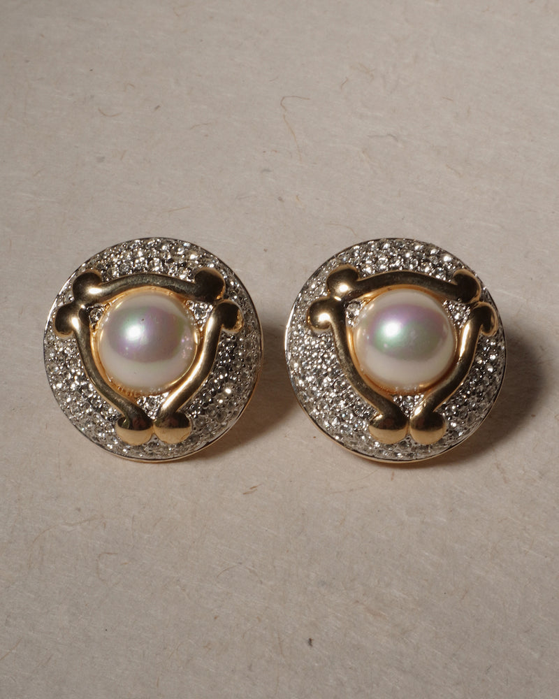 Vintage Piscitelli Pearl Button Clip Ons