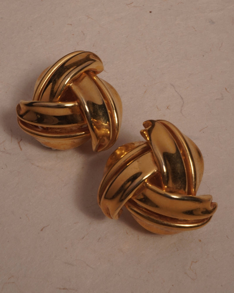 Vintage Pleated Knot Clip Ons