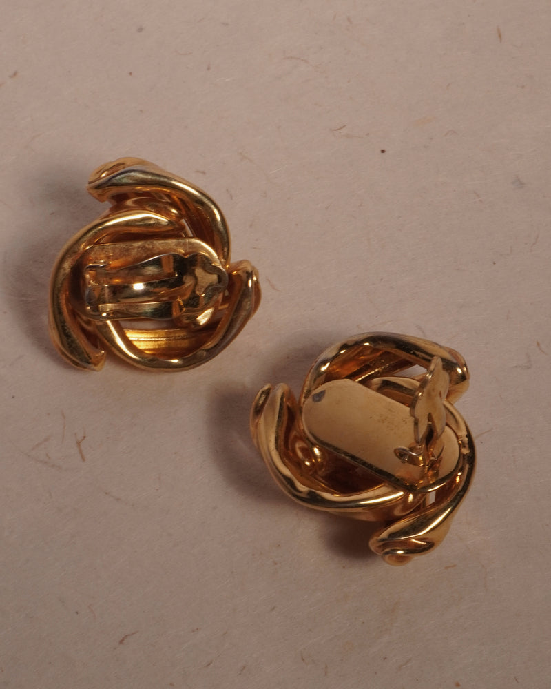 Vintage Pleated Knot Clip Ons