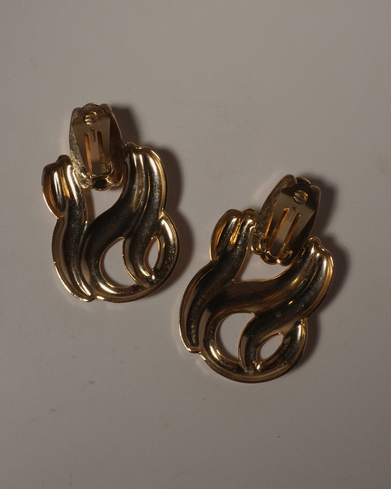 VINTAGE POLISHED SWIRL STATEMENT EARRINGS