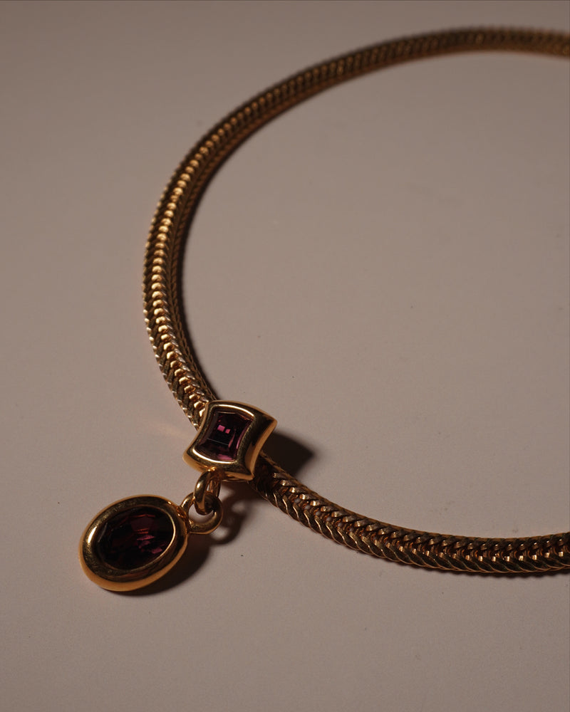 VINTAGE PURPLE CZ PENDANT NECKLACE