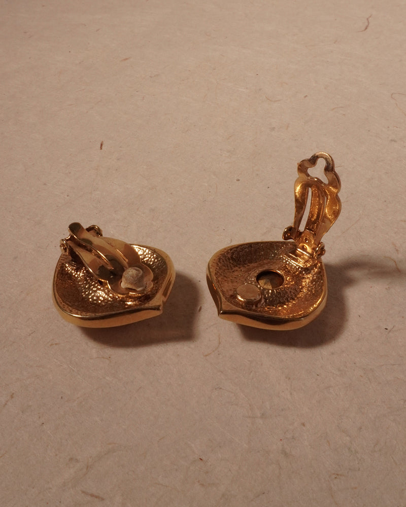 Vintage Pavé Ruby Button Clip Ons