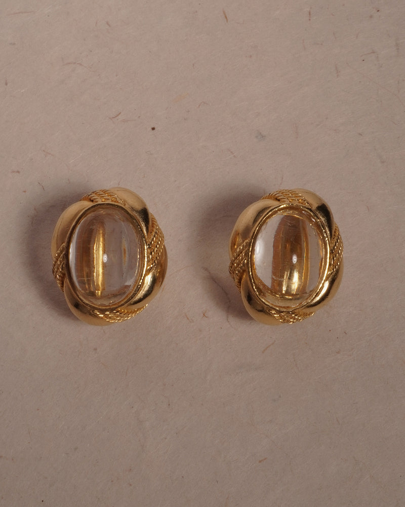 Vintage RA Glass Cabochon Earrings