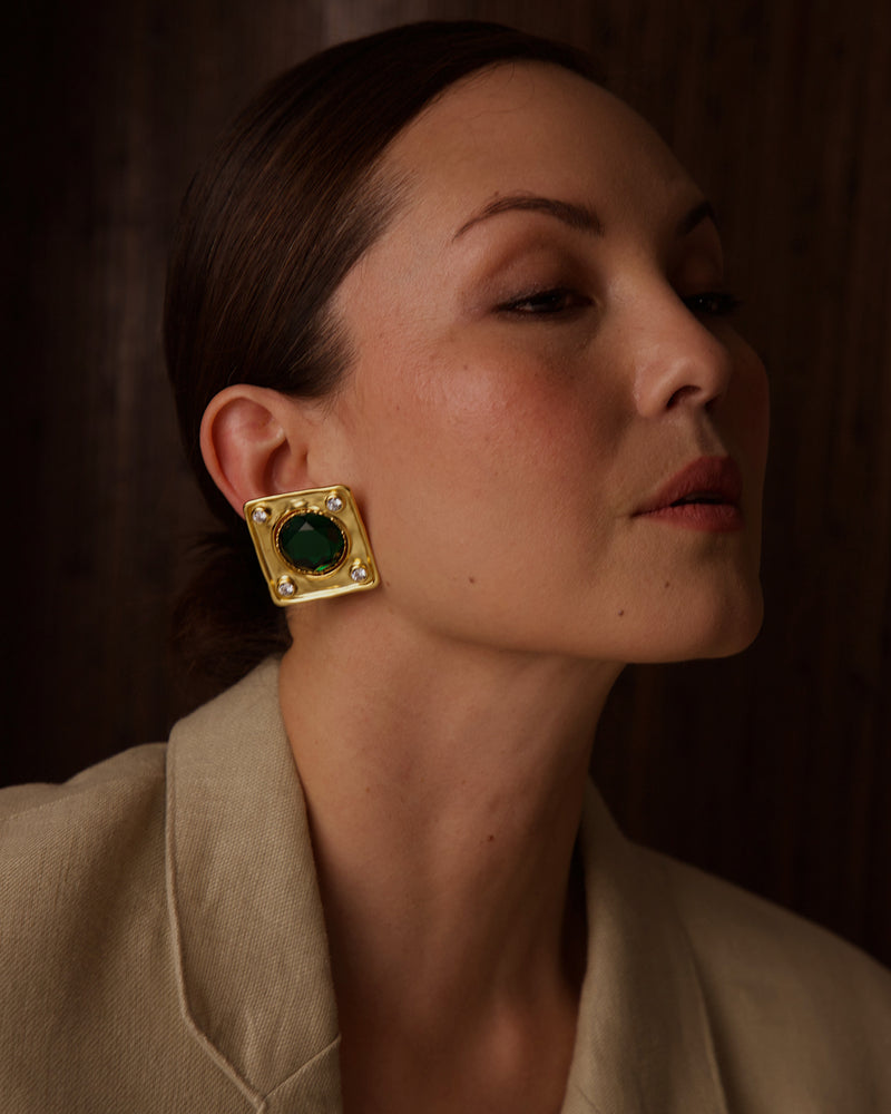 REIGN EARRINGS (RED/GREEN)