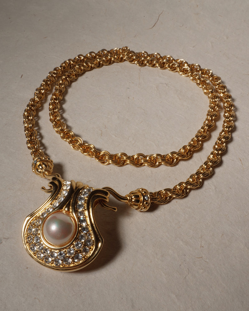 Vintage Removable Pearl Pendant Necklace