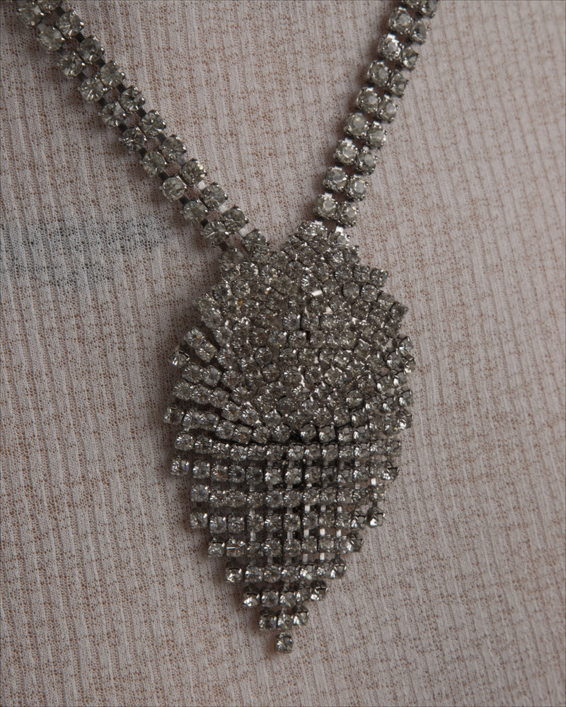 Vintage Rhinestone Burst Necklace
