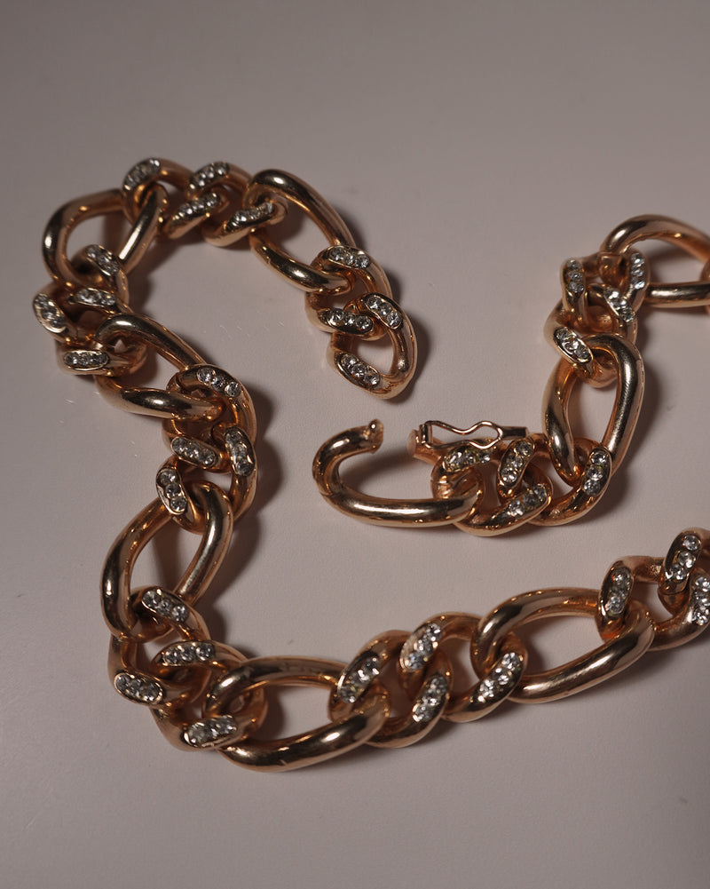 Vintage Rhinestone Figaro Chain