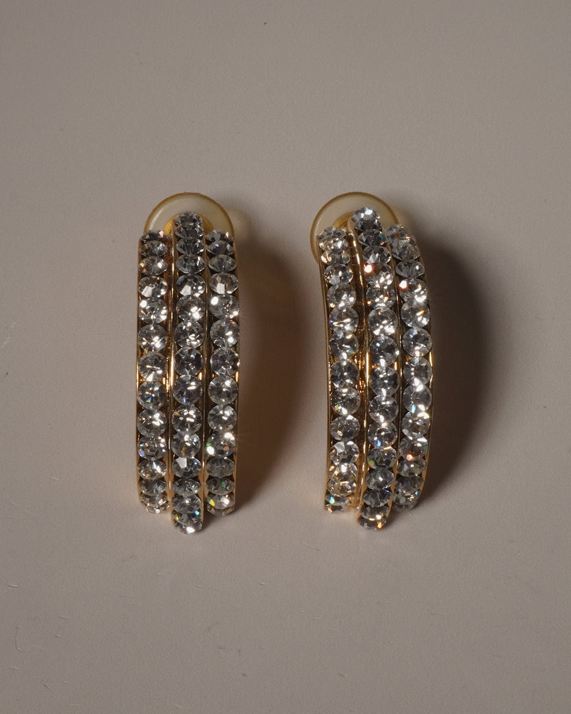 Vintage Rhinestone Step Hoops