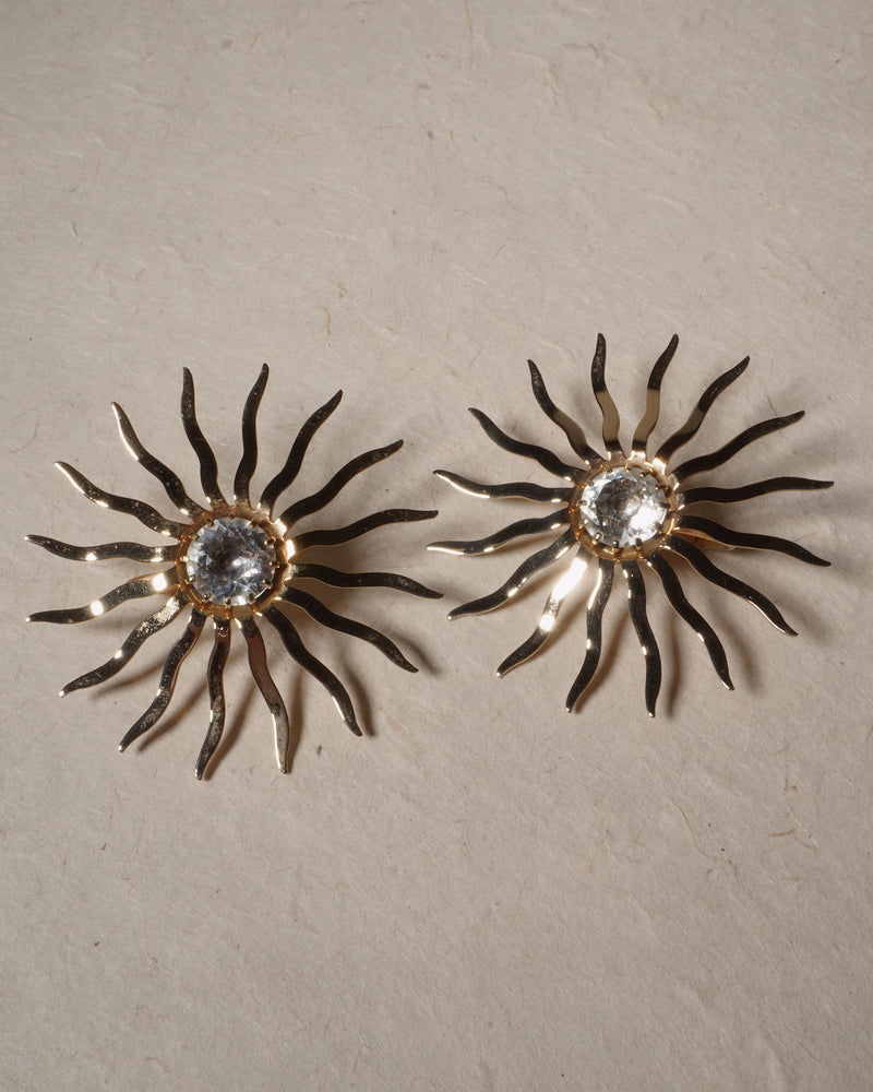 Vintage Rhinestone Sun Clip On