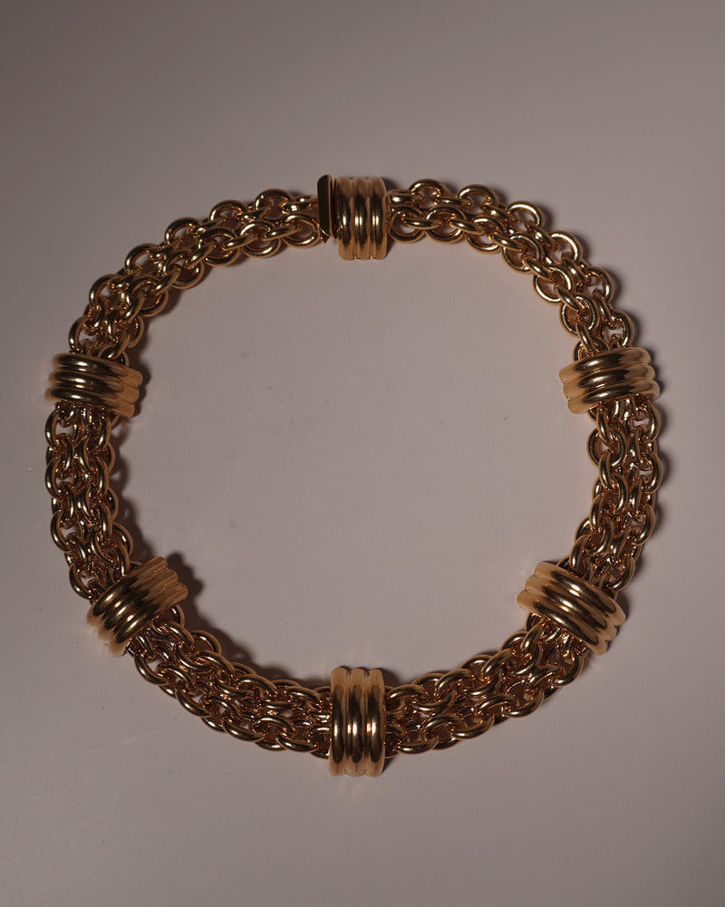 Vintage Ribbed Multi-Chain Necklace