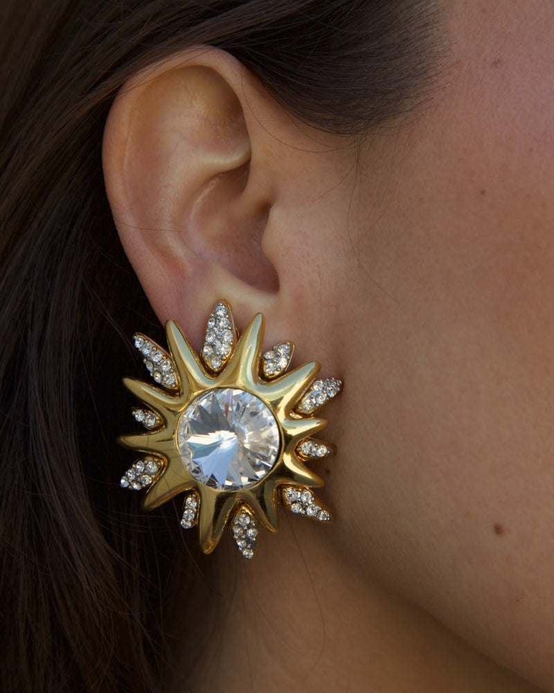 Vintage Rivoli Burst Statement Earrings