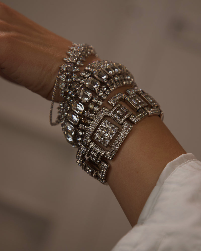 VINTAGE RL RHINESTONE STATEMENT BRACELET