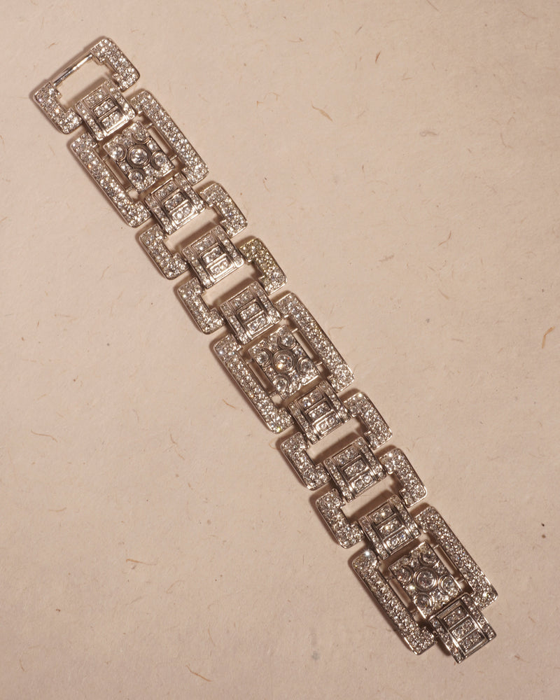 VINTAGE RL RHINESTONE STATEMENT BRACELET