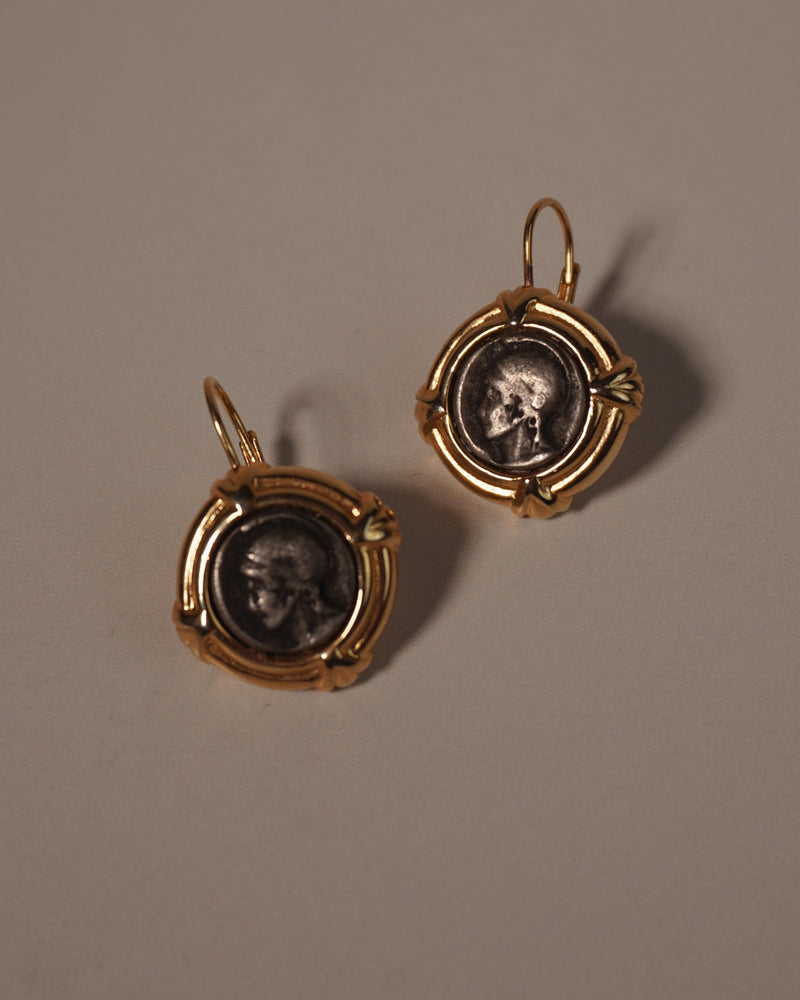 VINTAGE ROMAN COIN DROP EARRINGS