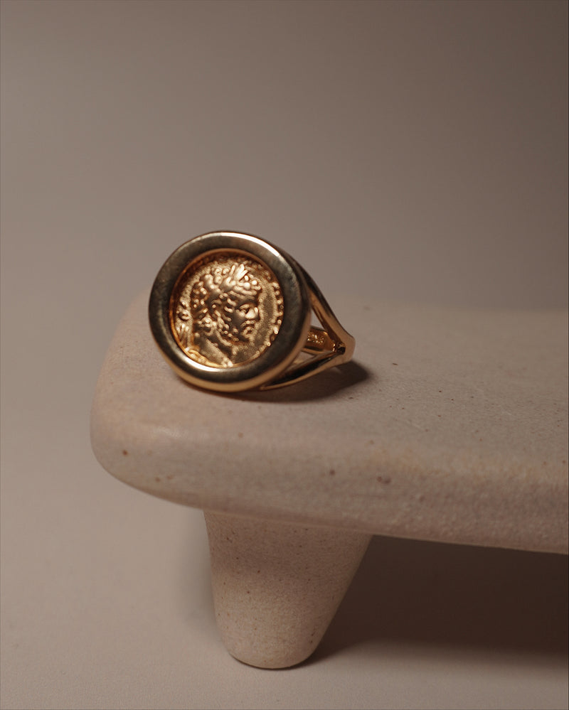 Vintage Roman Coin Ring Sz 9.5