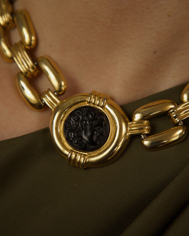 Vintage Roman Coin Statement Necklace