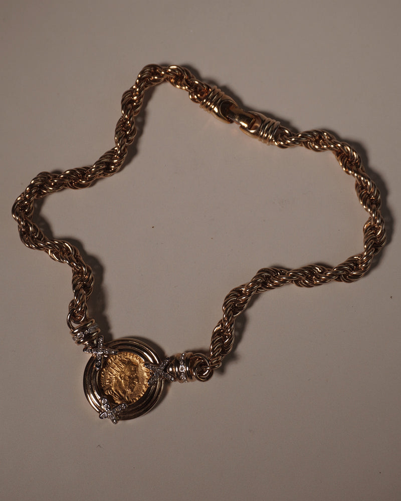 VINTAGE ROPED COIN NECKLACE