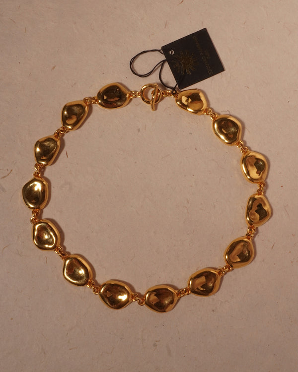 Vintage Rambaud Gold Pebble Link Necklace