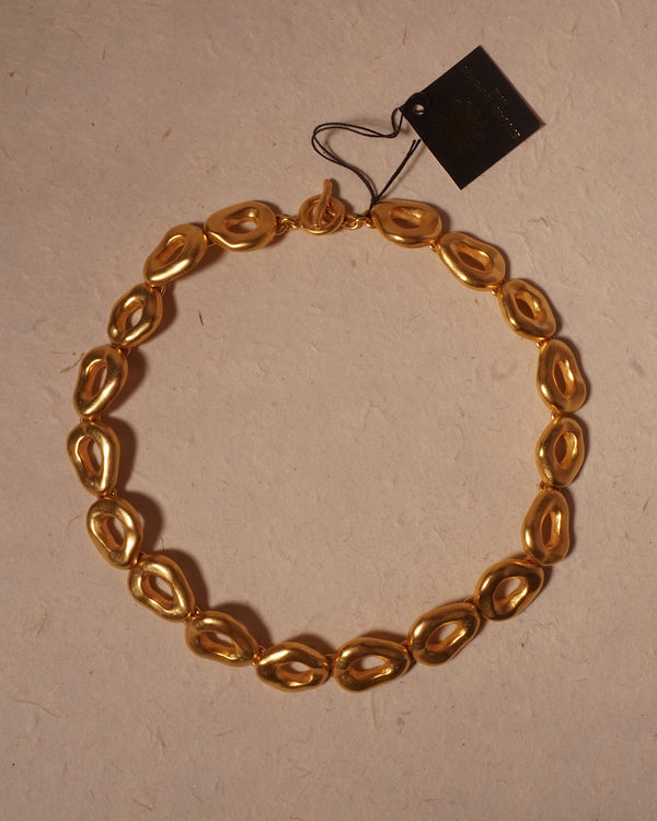 Vintage Rambaud Matte Abstract Ring Link Necklace