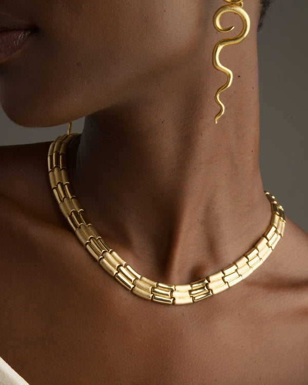 VINTAGE SEGMENTED MATTE & SATIN NECKLACE