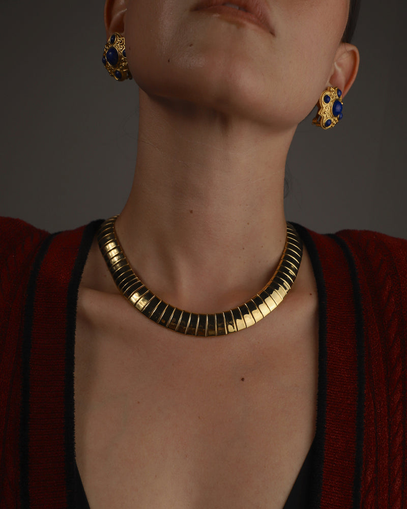 Vintage Segmented Polished Gold Collar