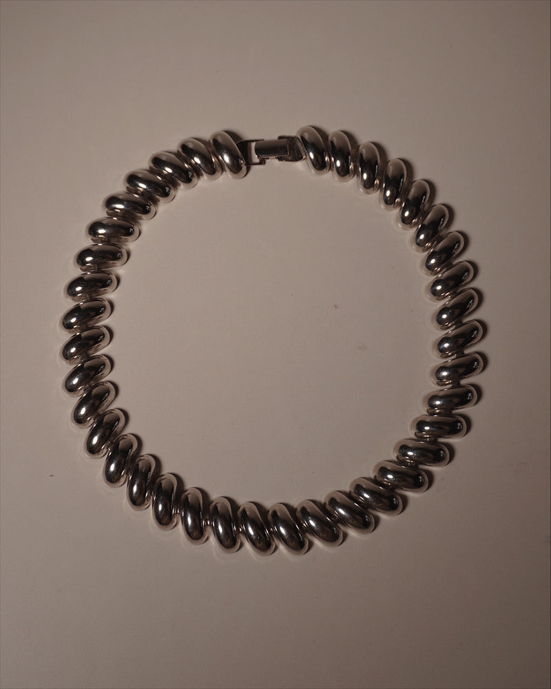 Vintage Silver Dome Link Necklace