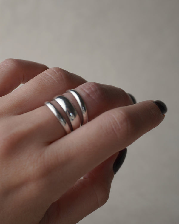 Vintage Silver Stacked Ring Sz 7