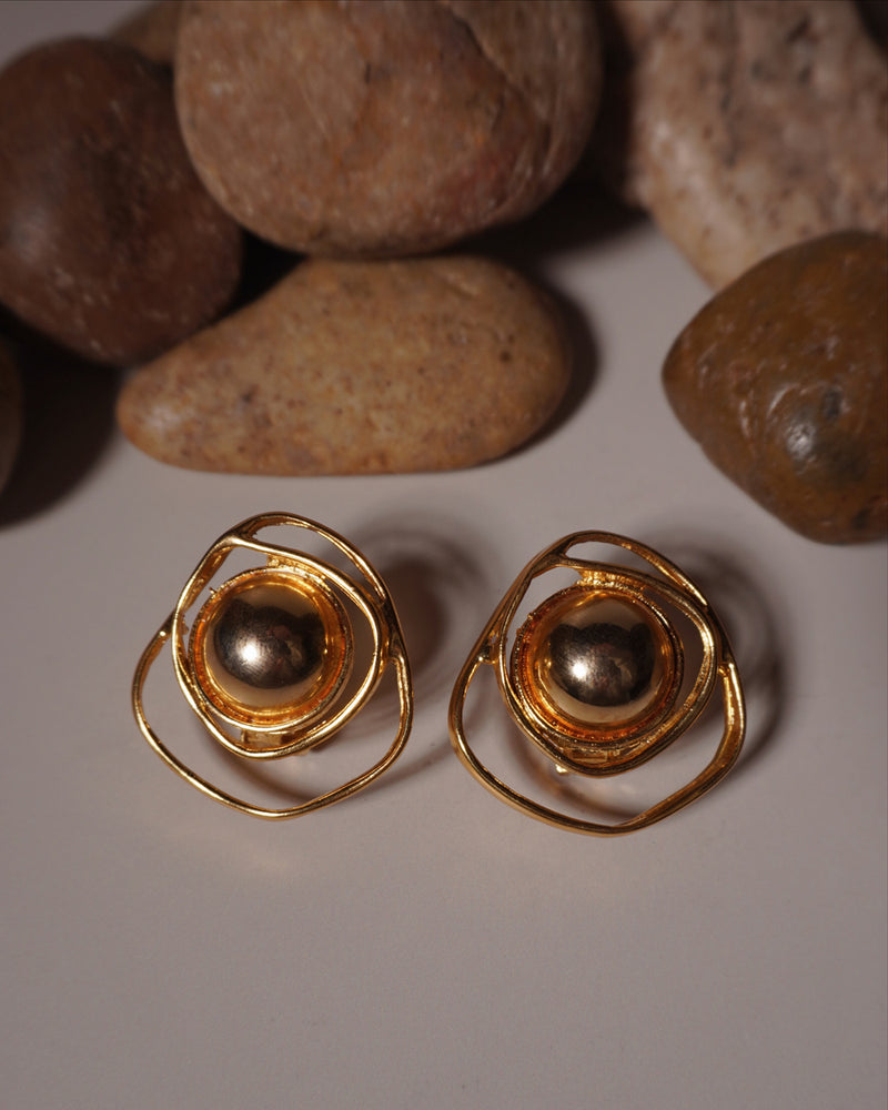 VINTAGE SPIRAL DOME EARRINGS