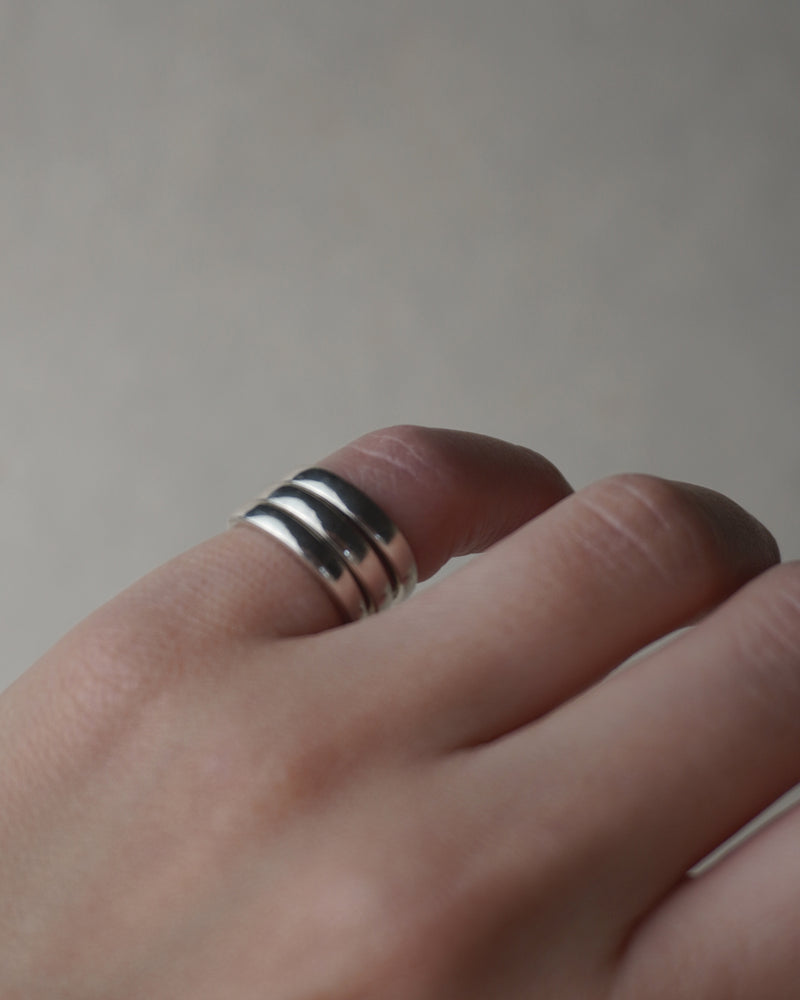 Vintage Stacked Silver Pinky Ring Sz 3