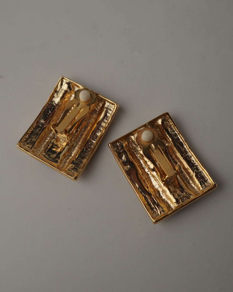 Vintage Striped Enamel Clip Ons