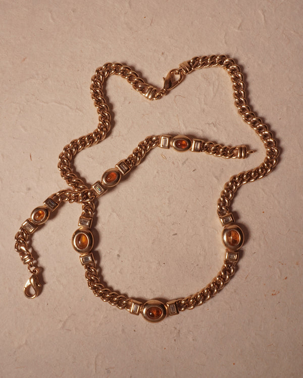 VINTAGE TOPAZ CAB & RHINESTONE SET