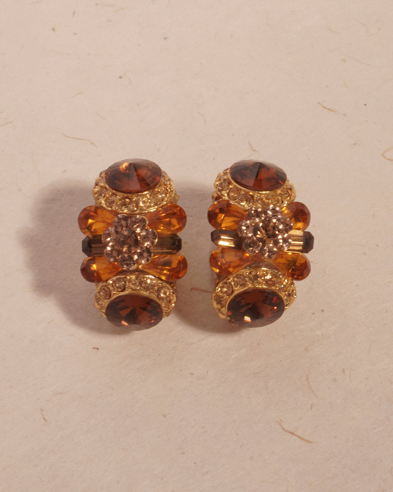 VINTAGE TOPAZ RHINESTONE CLIP ONS