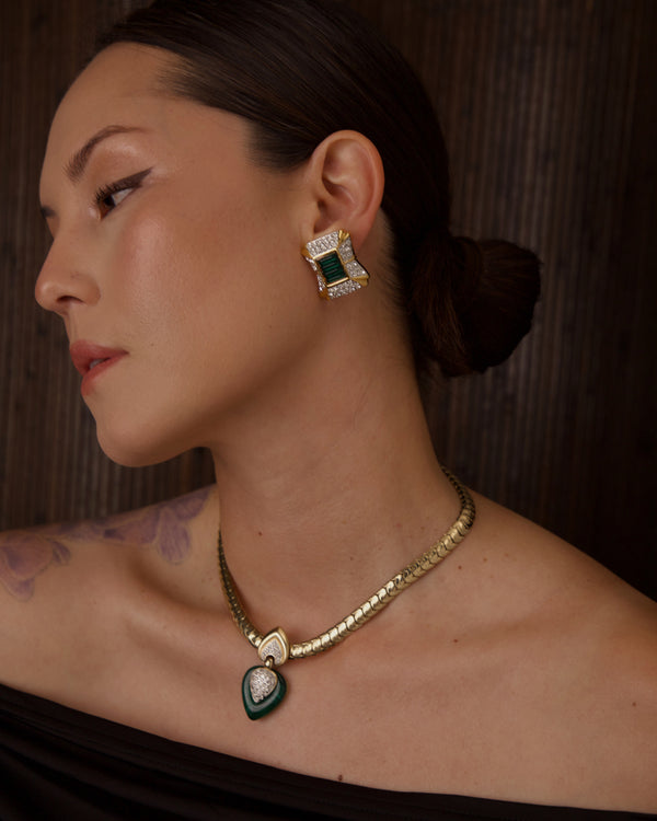 VINTAGE TOPLIN WEINBERG PAVÉ RHINESTONE CLIP ONS