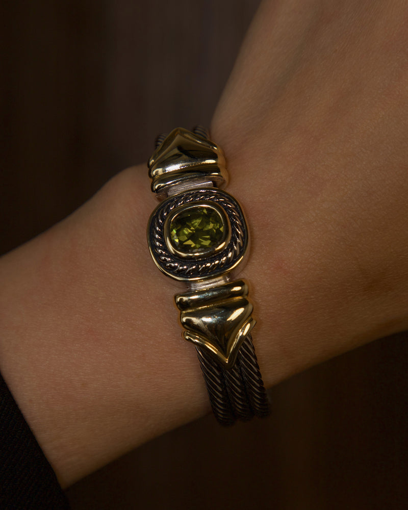 Vintage TT Peridot Magnetic Bangle