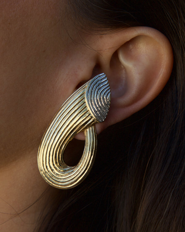 Vintage TT Textured Abstract Earrings