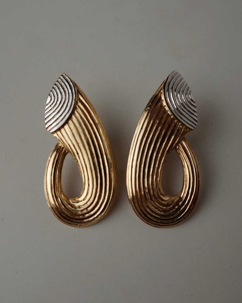 Vintage TT Textured Abstract Earrings