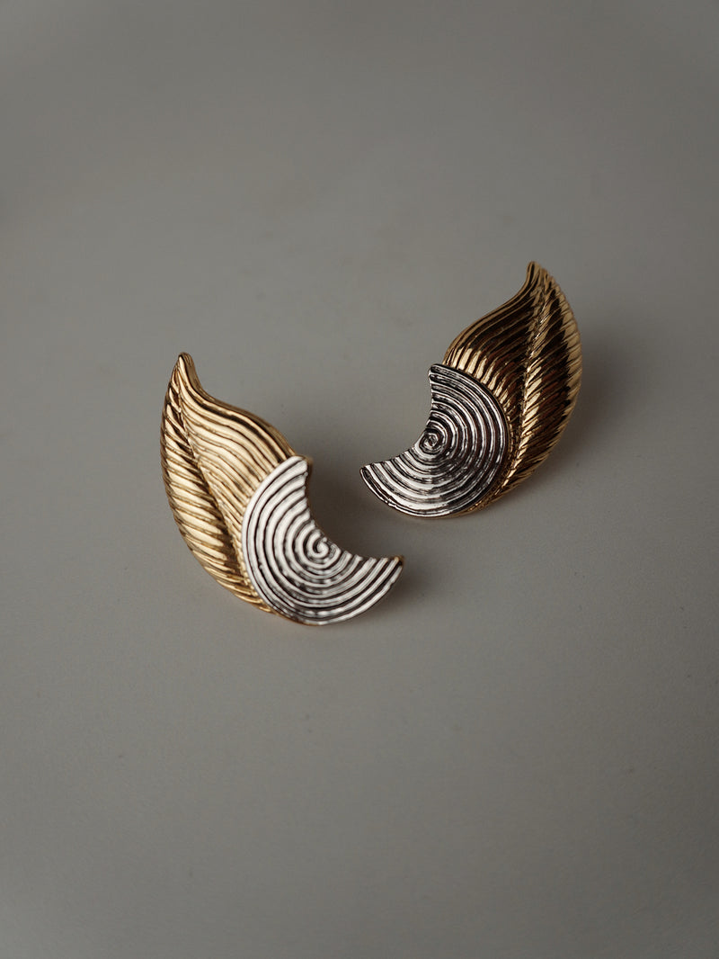 Vintage TT Textured Statement Earrings