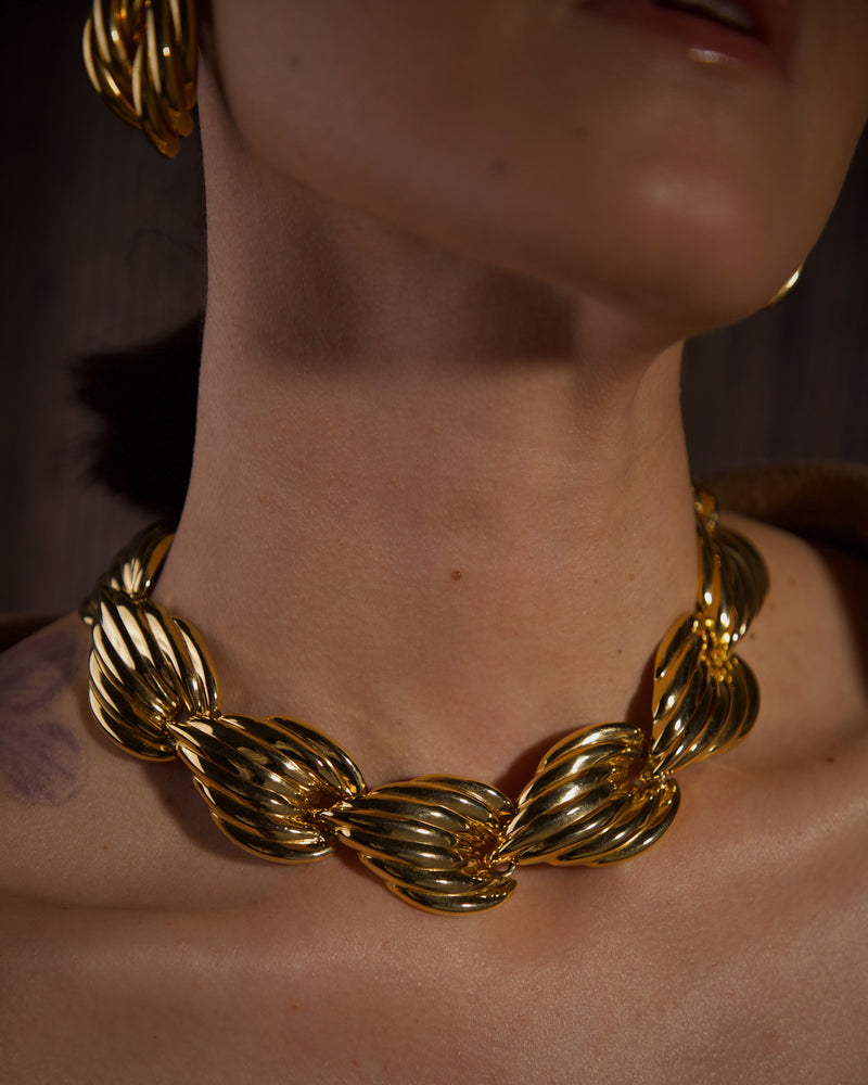 Vintage Tube Knot Statement Necklace